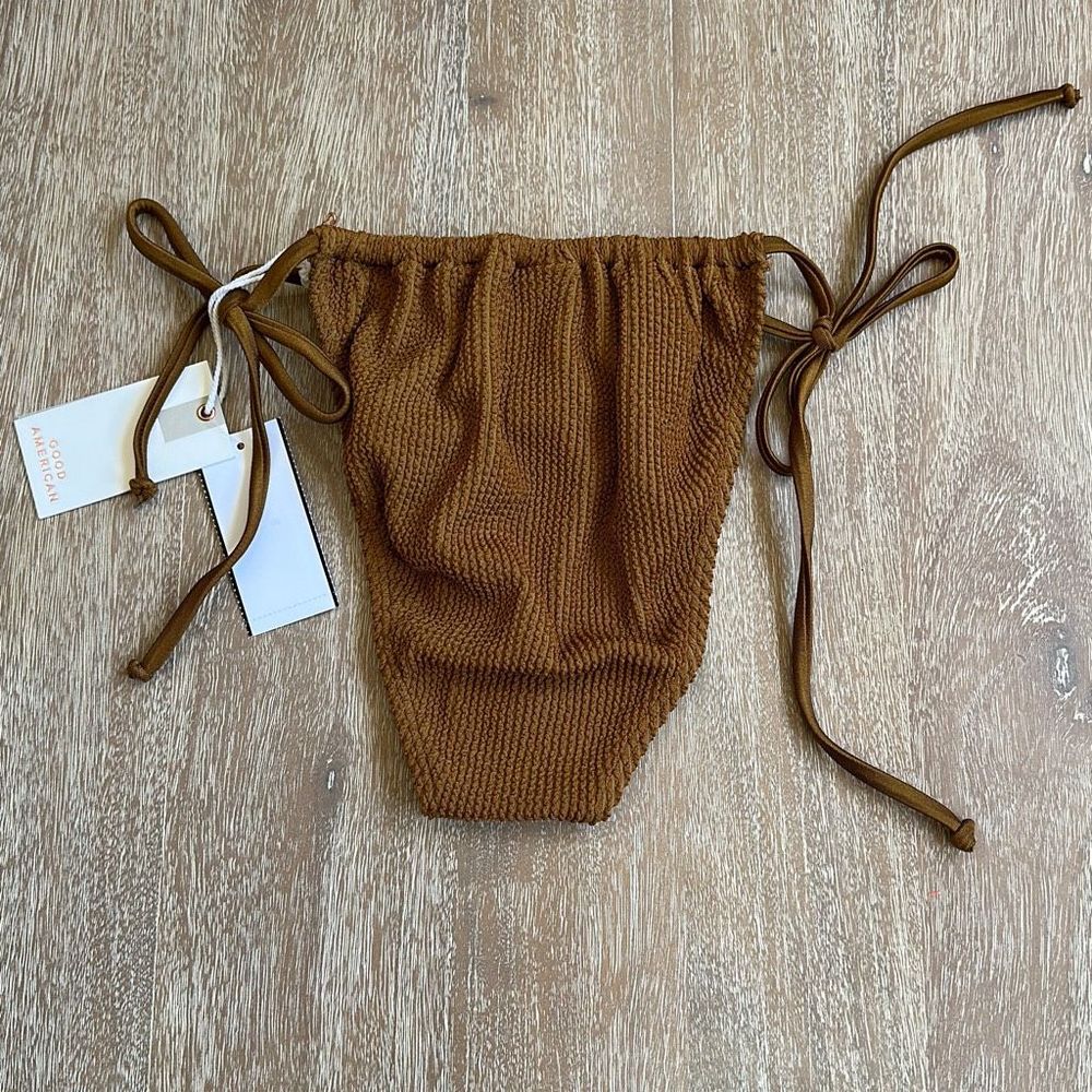 Good American Always Fits Tiny Ties Bottom in Bronze Brown 001 Size 3/4 - Picture 8 of 10